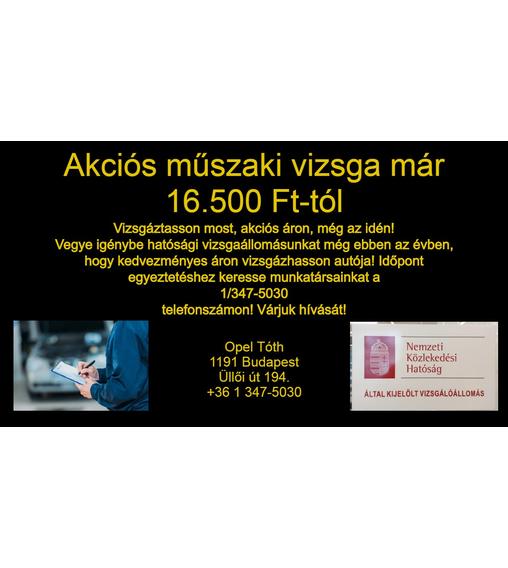 Akciós műszaki vizsga 2020 végéig!