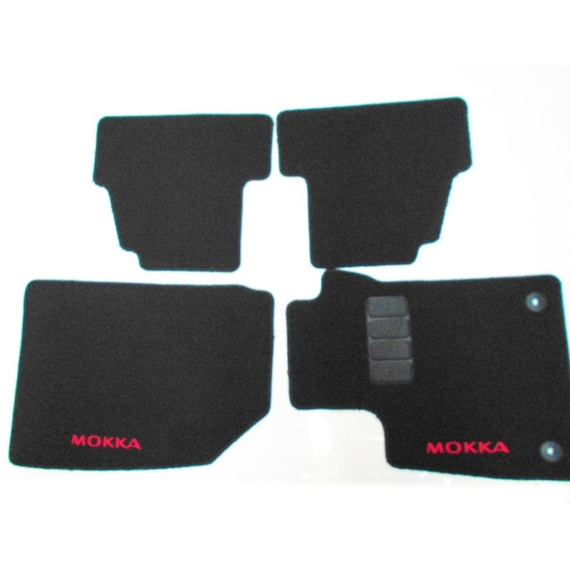 Szövetszőnyeg készlet Mokka/Mokka X fekete, piros betűs 4 db-os