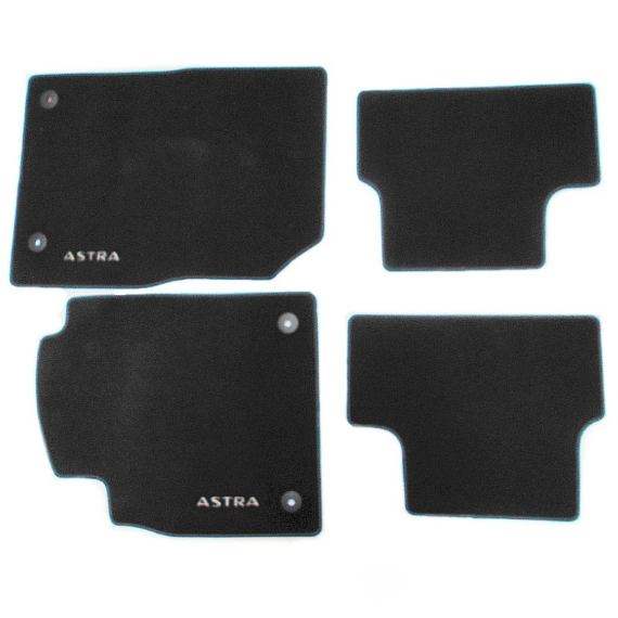 Szövetszőnyeg készlet Astra J prémium fekete 4 db-os